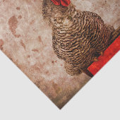 Rooster  Antiek Boerderij Rode bruine textuur Tissuepapier (Detail)