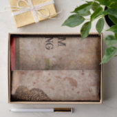 Rooster  Antiek Boerderij Rode bruine textuur Tissuepapier (Geschenk)