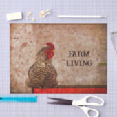 Rooster  Antiek Boerderij Rode bruine textuur Tissuepapier (Craft)