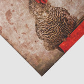 Rooster Antiek Boerderij Rode bruine textuur Tissuepapier (Detail)