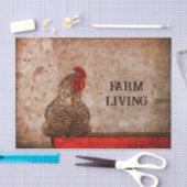 Rooster Antiek Boerderij Rode bruine textuur Tissuepapier (Craft)