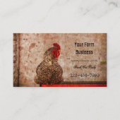 Rooster  Antiek Boerderij Rode bruine textuur Visitekaartje (Voorkant)