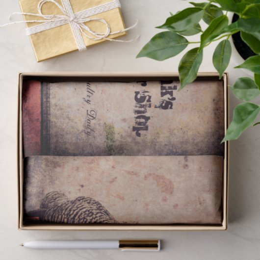 Rooster Antiek Boerderij Tissuepapier (Geschenk)