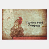Rooster Antiek Boerderij van de Typografie Inpakpapier Vel (Voorkant 2)