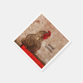 Rooster  Antiek Bruin Textuur Servet (Hoek)