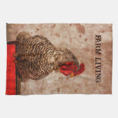 Rooster Antiek Bruin Textuur Theedoek (Horizontaal)