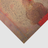 Rooster  Antiek Rood Bruin Boerderij Tis Tissuepapier (Detail)