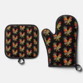 Rooster Apron Ovenwant & Pannenlap Set (Voorkant)