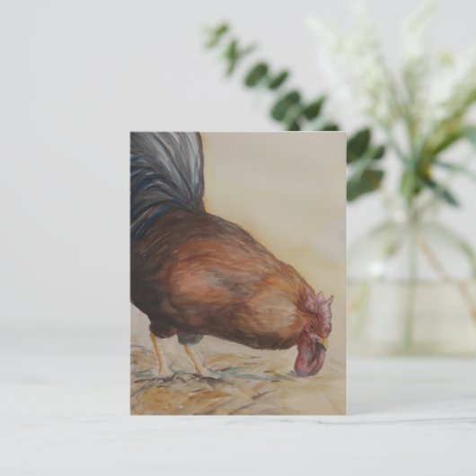 Rooster Art Briefkaart (Staand voorkant)