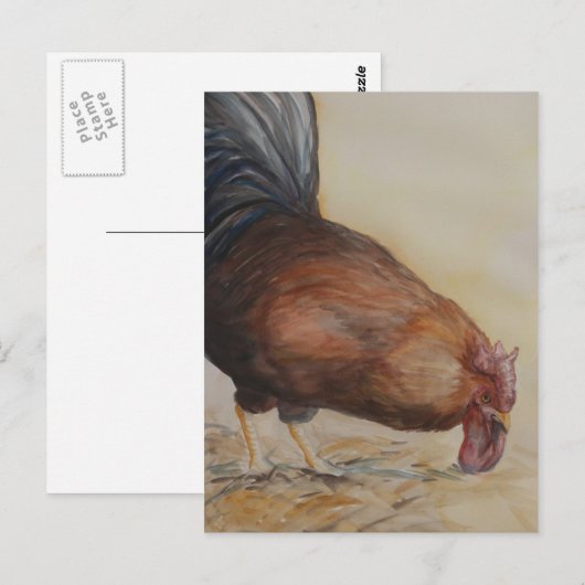 Rooster Art Briefkaart (Voorkant / Achterkant)