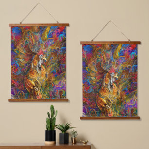 Rooster Art: Een verwekt sterstuk Hangend Wandkleed