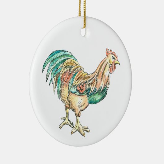 Rooster Art Keramisch Ornament (Rechts)