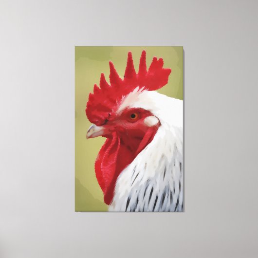 ROOSTER ART PRINT 3 PANEL STRETCHED CANVAS (Voorkant)