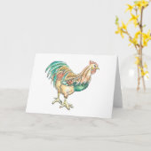 Rooster Art Wenskaart Kaart (Gele Bloem)