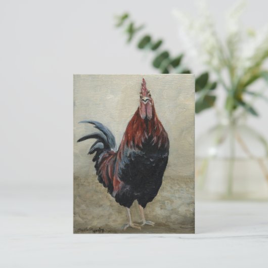 Rooster Attitude Art Briefkaart (Staand voorkant)