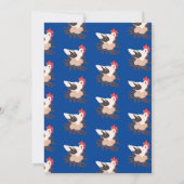Rooster Barn Animals Boerderij Baby shower Art Blu Kaart (Achterkant)