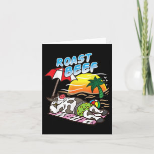 Rooster Beef Koe Tanning op het strand Funny BBQ M Kaart