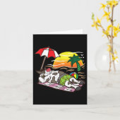 Rooster Beef Koe Tanning op het strand Funny BBQ M Kaart (Gele Bloem)