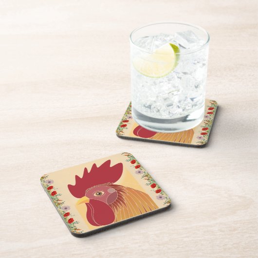 Rooster Beverage Coaster Bier Onderzetter (Rechterzijde)