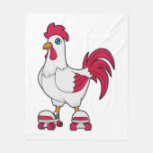 Rooster bij gealigneerde schaatsen met Rollerschaa Fleece Deken (Voorkant)