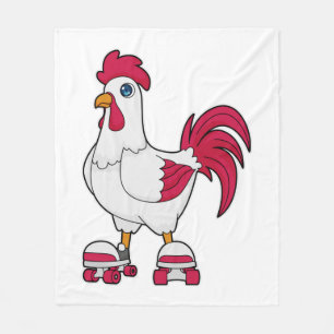 Rooster bij gealigneerde schaatsen met Rollerschaa Fleece Deken