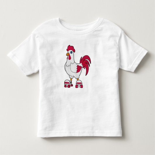 Rooster bij gealigneerde schaatsen met Rollerschaa Kinder Shirts (Voorkant)