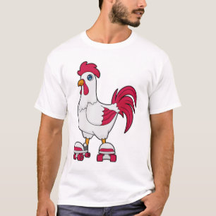 Rooster bij gealigneerde schaatsen met Rollerschaa T-shirt