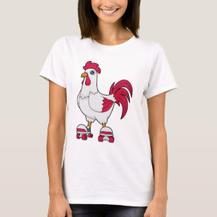 Rooster bij gealigneerde schaatsen met Rollerschaa T-shirt