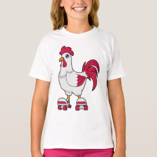 Rooster bij gealigneerde schaatsen met Rollerschaa T-shirt