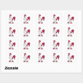 Rooster bij gealigneerde schaatsen met Rollerschaa Vierkante Sticker (Vel)