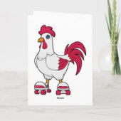 Rooster bij Inline skaten met Roller skates Kaart (Achterkant)