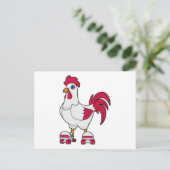 Rooster bij Inline skating met rolschaatsen Briefkaart (Staand voorkant)