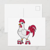 Rooster bij Inline skating met rolschaatsen Briefkaart (Voorkant / Achterkant)