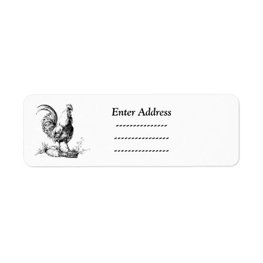 Rooster Bird Aangepaste adreslabel Sticker (Voorkant)
