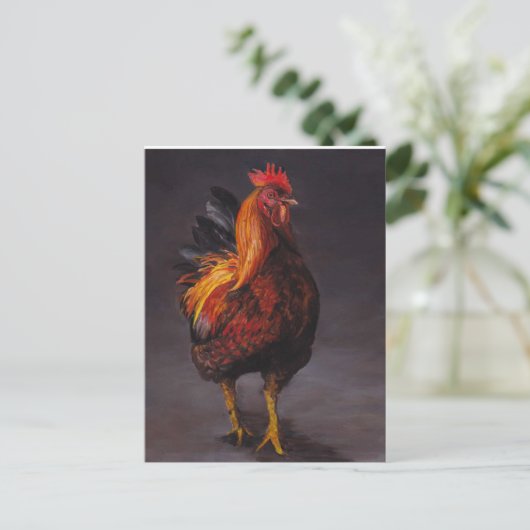 Rooster Bird Art Briefkaart (Staand voorkant)
