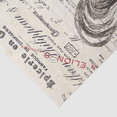 Rooster Bird French Receipt Farmhouse Decoupage Tissuepapier (Detail)