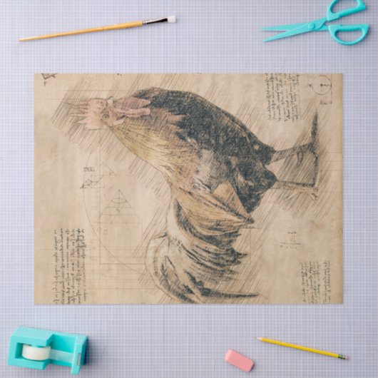 Rooster Bird Rustic Retro  Tekening Tissuepapier (Craft)