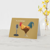 Rooster Birthday Kaart (Gele Bloem)