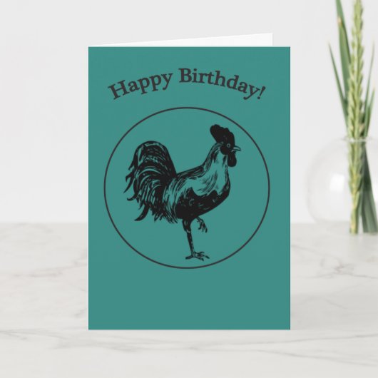 Rooster Birthday Kaart (Voorkant)