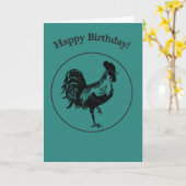 Rooster Birthday Kaart (Gele Bloem)
