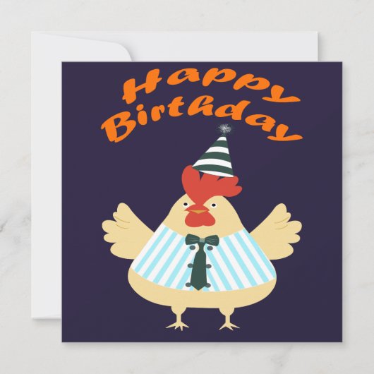 Rooster Birthday Kaart (Voorkant)
