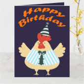Rooster Birthday Kaart (Gele Bloem)