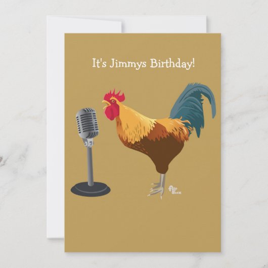 Rooster Birthday Uitnodiging (Voorkant)