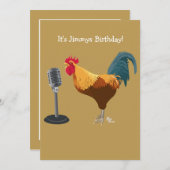 Rooster Birthday Uitnodiging (Voorkant / Achterkant)