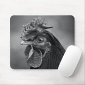 Rooster Black en White Muismat (Met muis)