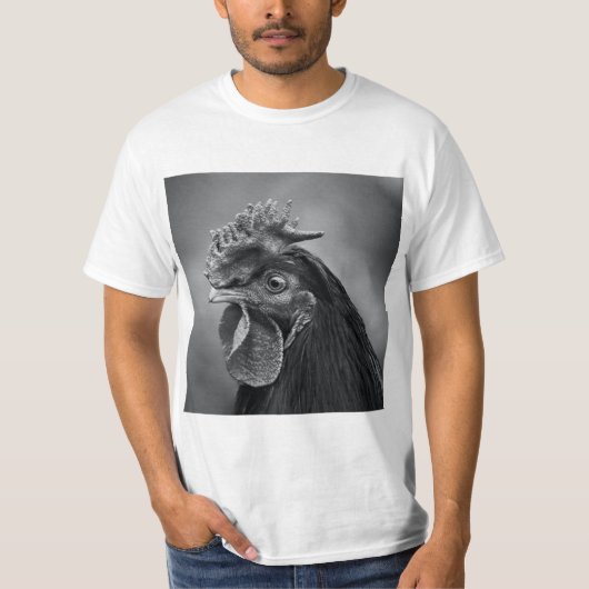 Rooster Black en White T-shirt (Voorkant)
