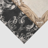 Rooster Black Franse Damask Decoupage Tiss Tissuepapier (Detail)