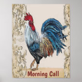 Rooster, blauwe hennen, tekstPoster bewerken Poster (Voorkant)