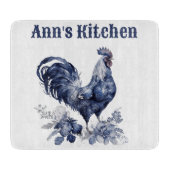 "Rooster" Blauwe Willow Stijl Custom Snijplank (Voorkant)