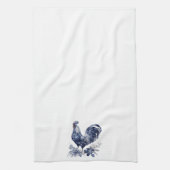 "Rooster" Blauwe Willow Stijl Theedoek (Verticaal)